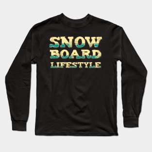 SnowBoard Lifestyle Extreme Sports Vintage Retro Style Long Sleeve T-Shirt